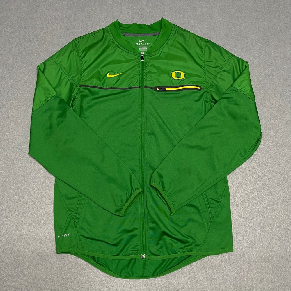 University of Oregon Ducks Jacket Mens Small Green Nike Dri-FIT NCAA Season 2016